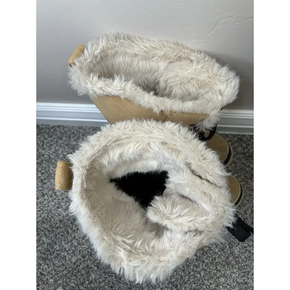 Sorel Tivoli High Womens 7 Curry Tan Suede Faux Fur Tall Winter Snow Boots